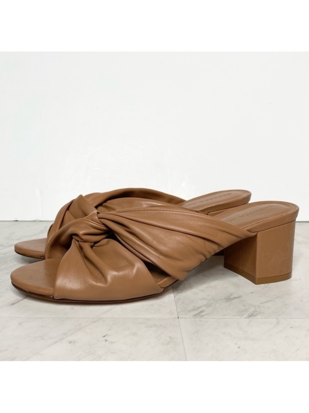Rebecca Allen Twist Brown Leather Sandal 9